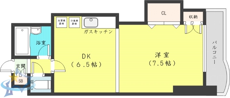 【札幌市中央区大通西のマンションの間取り】