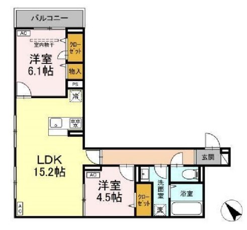 小金井市前原町のアパートの間取り