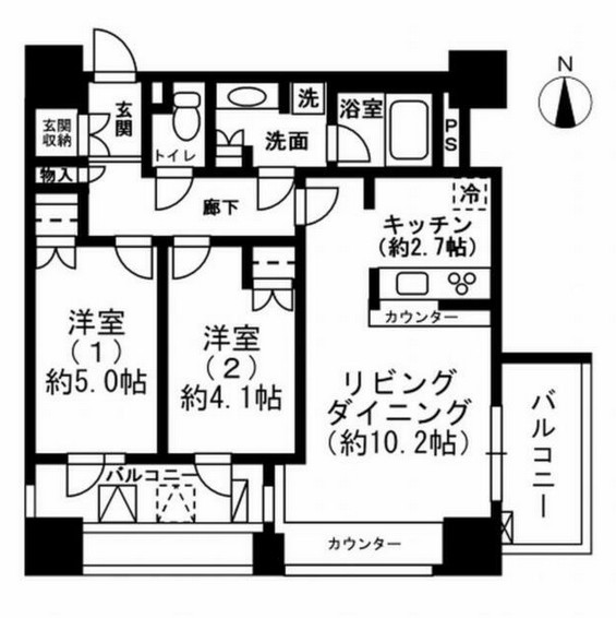 レジディア市ヶ谷の間取り