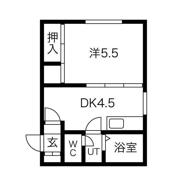 札幌市西区二十四軒一条のマンションの間取り