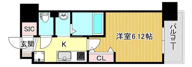 東大阪市足代北のマンションの間取り