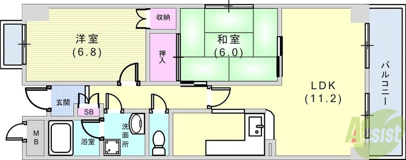 コンフォート芦屋西の間取り