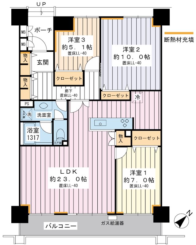 入船東エステート3号棟の間取り