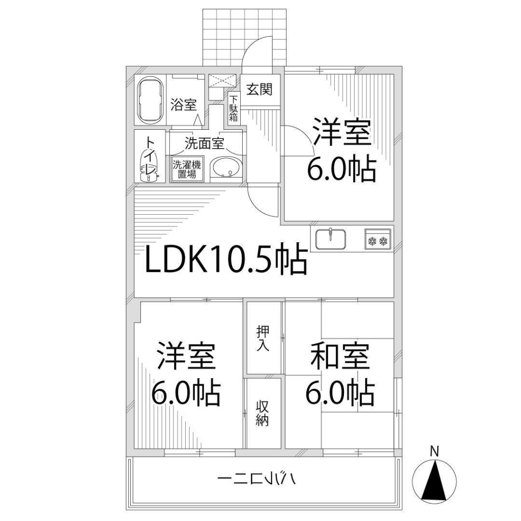 【姫路市広畑区東新町のマンションの間取り】