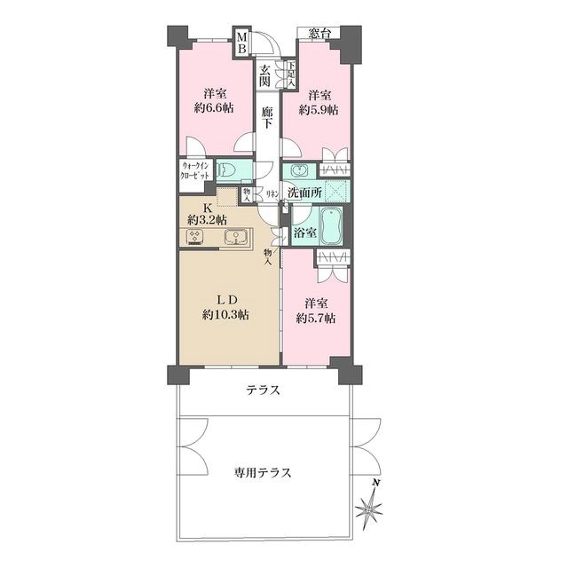 【杉並区荻窪のマンションの間取り】