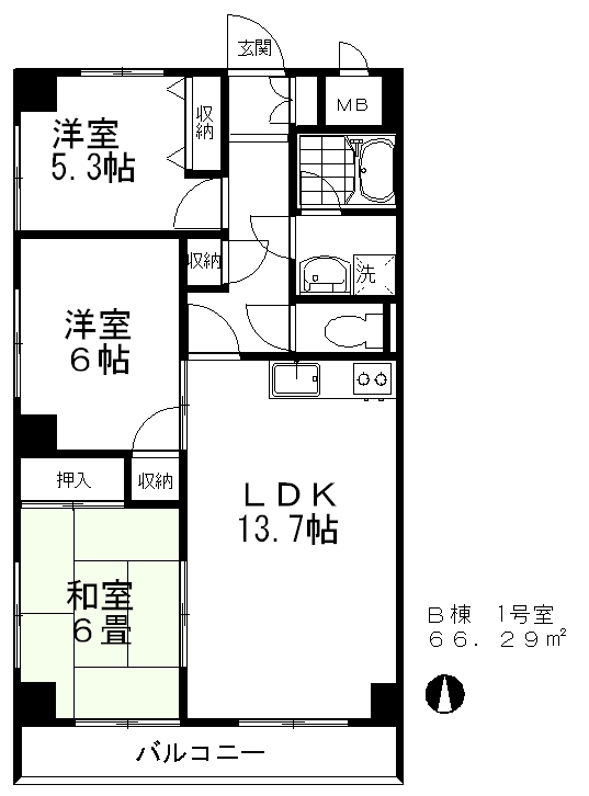 駿東郡清水町伏見のマンションの間取り