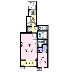 名古屋市中川区柳瀬町のアパートの間取り