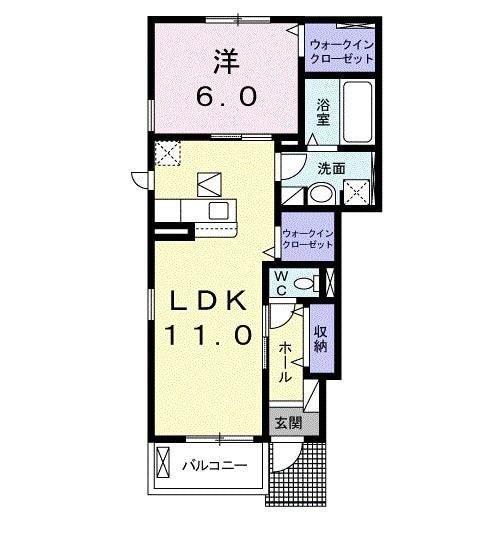 本庄市東台のアパートの間取り