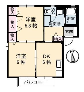 第二双葉ハイツ　Ｂ棟の間取り