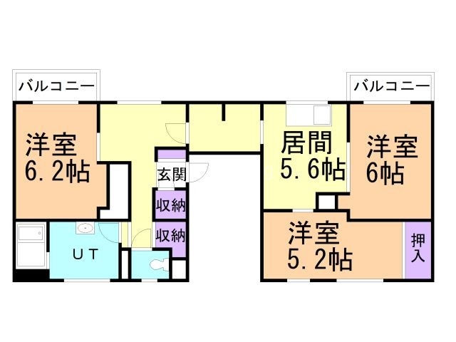 ビレッジハウス野幌１１号棟の間取り