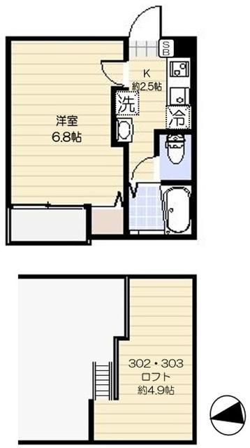 荒川区町屋のアパートの間取り