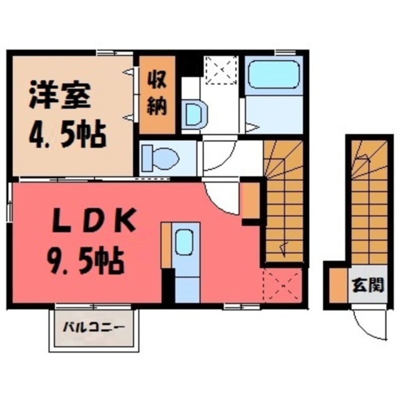 栃木市片柳町のアパートの間取り