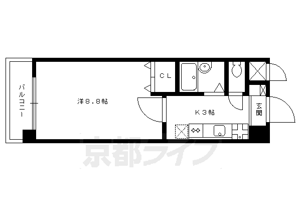 京都市上京区四番町のマンションの間取り