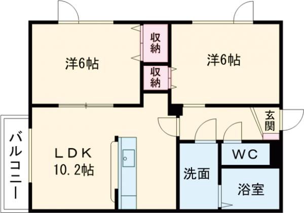 恵庭市相生町のマンションの間取り