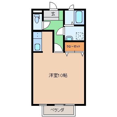 徳島市南二軒屋町のアパートの間取り