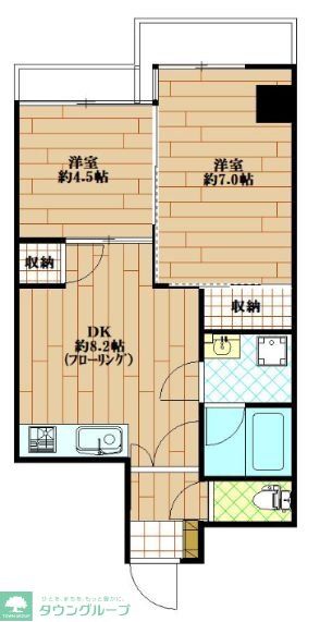 【川崎市中原区新丸子町のマンションの間取り】