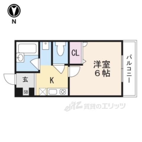 枚方市黄金野のアパートの間取り