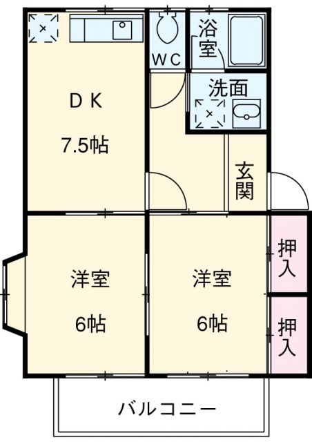 浜松市中央区三幸町のアパートの間取り