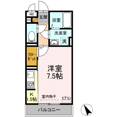 日立市水木町のアパートの間取り