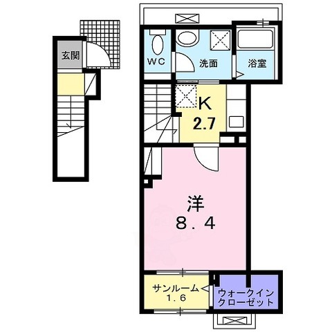 姫路市龍野町のアパートの間取り