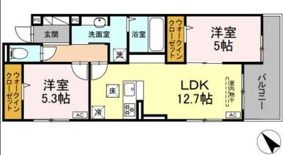 横浜市港北区鳥山町のアパートの間取り