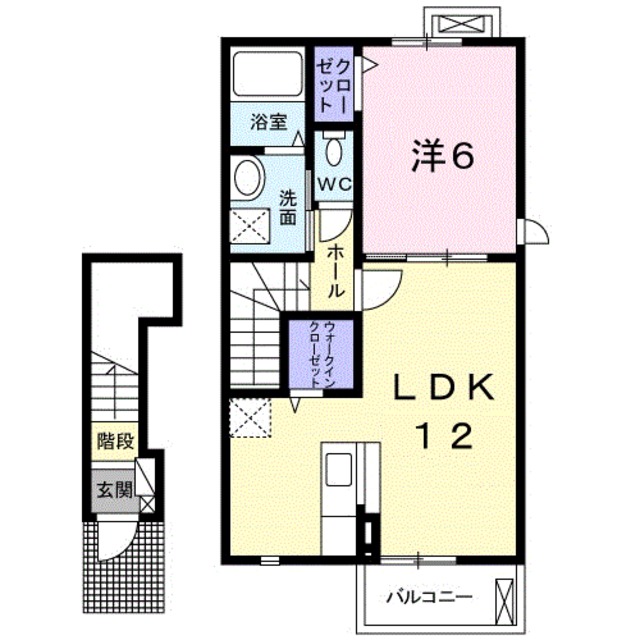 和歌山市井辺のアパートの間取り