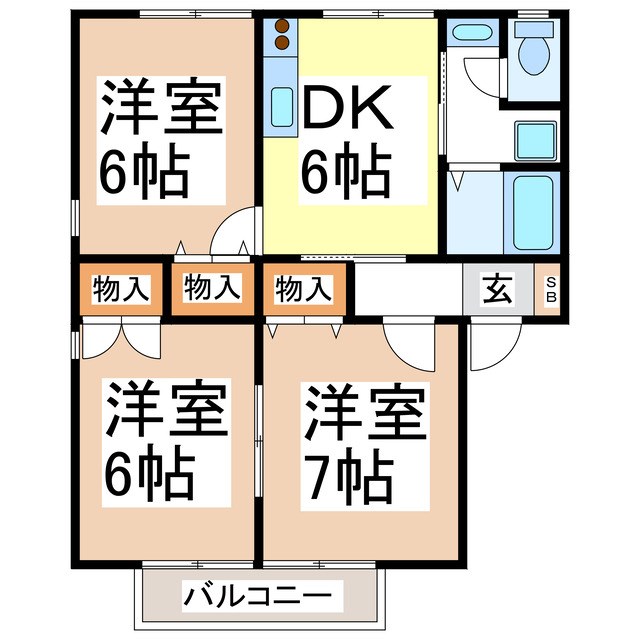 ハイカムール丸田の間取り