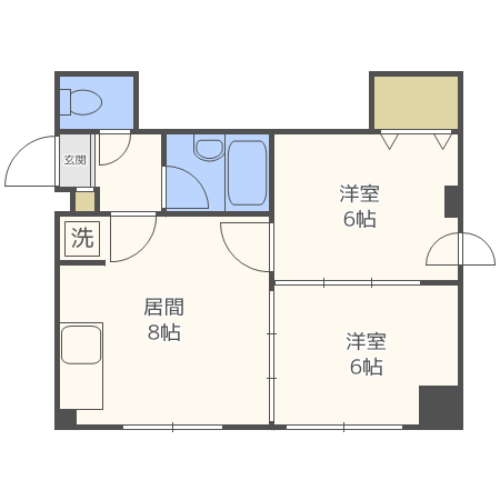 札幌市東区北十六条東のマンションの間取り