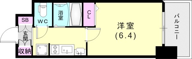 【エステムプラザ神戸水木通グランクロスの間取り】