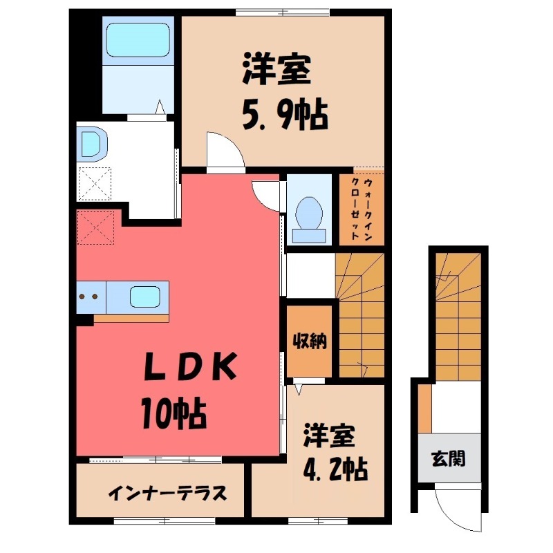 【仮）シェルルスターテラス安塚の間取り】