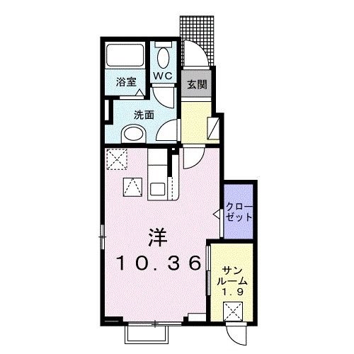 金沢市北町のアパートの間取り