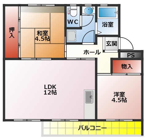 茄子作住宅5号棟の間取り