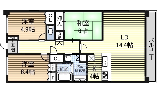 レザンドール東山元町の間取り