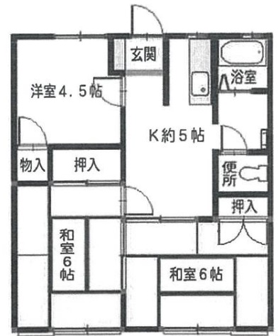 サンシティー北新在家　A棟の間取り