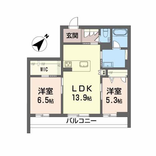 熊本市東区御領のアパートの間取り