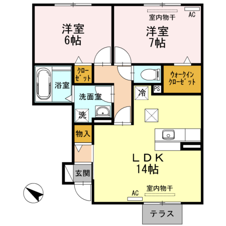 リサイアA棟の間取り