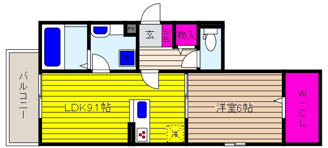 神戸市東灘区御影中町のアパートの間取り