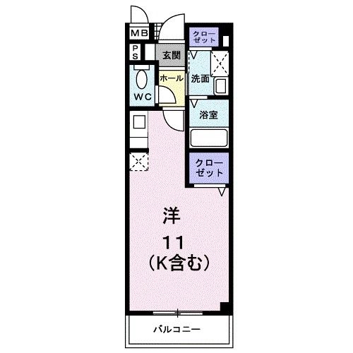 三原市皆実のアパートの間取り