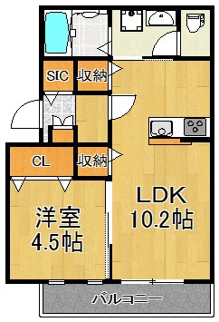 川崎市川崎区浅田のアパートの間取り