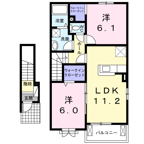 オアシス　Ａの間取り