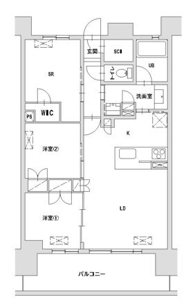 八王子市八日町のマンションの間取り