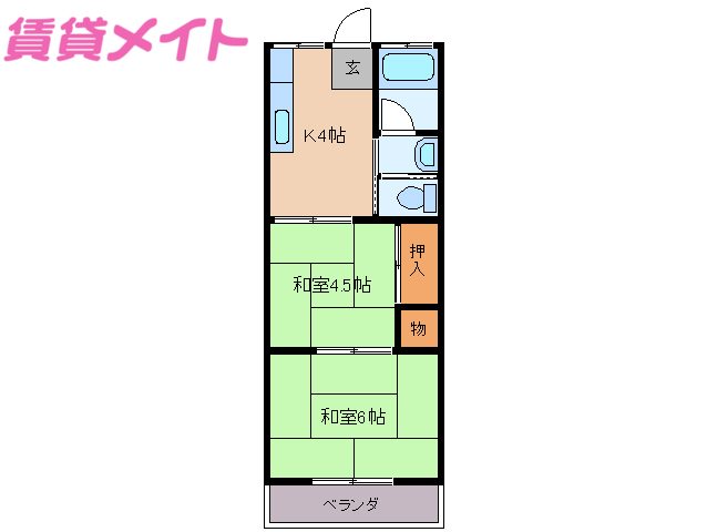 鳥羽市鳥羽のアパートの間取り