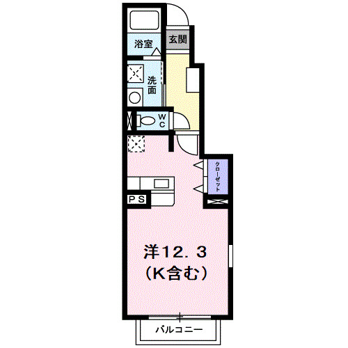 小田原市飯田岡のアパートの間取り