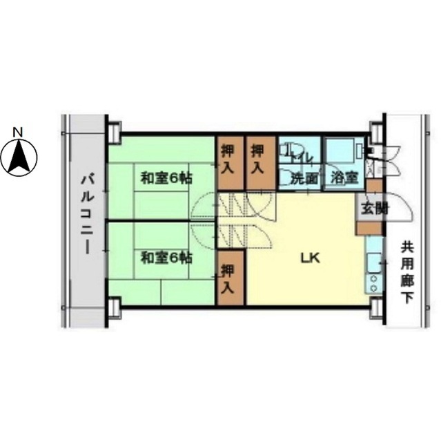 岐阜市加納愛宕町のアパートの間取り