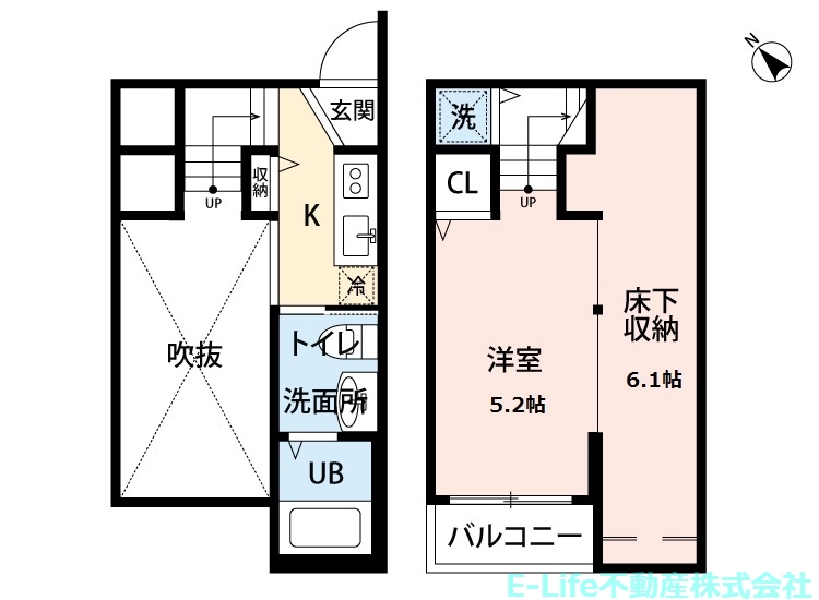 熊本市中央区岡田町のアパートの間取り