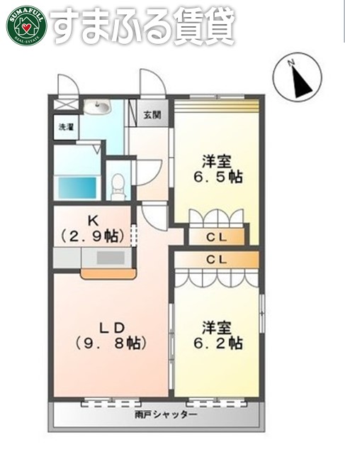 西尾市巨海町のアパートの間取り