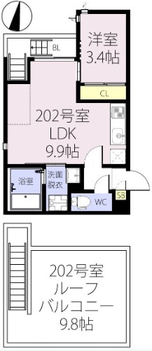 蓮田市上のアパートの間取り