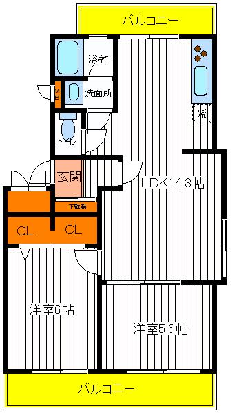 【立川市錦町のマンションの間取り】