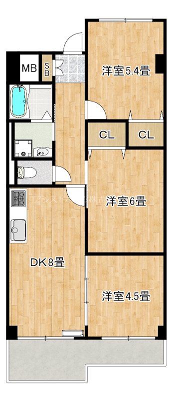 カルム堺C棟の間取り