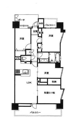 福岡市早良区昭代のマンションの間取り